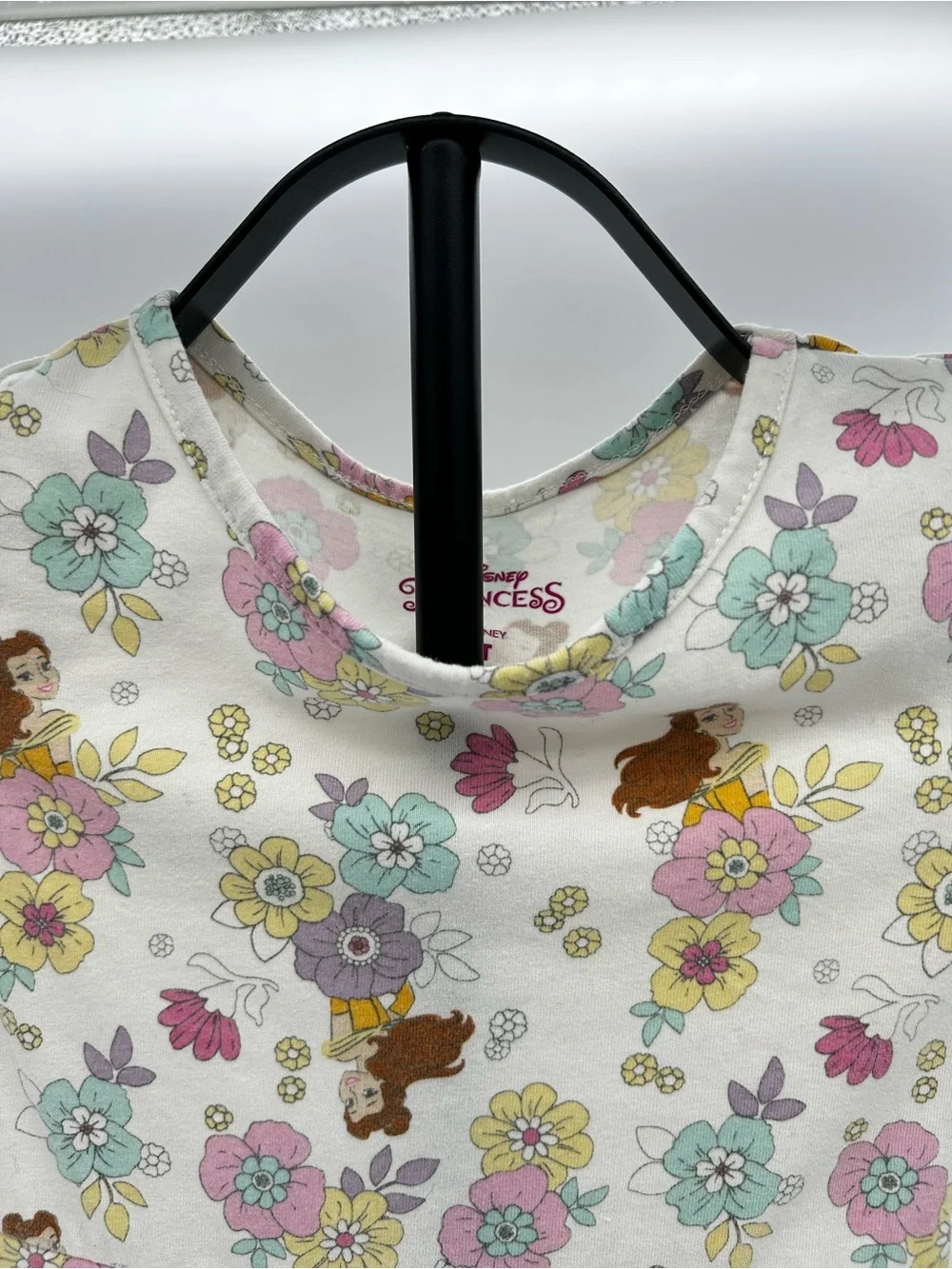 Disney Belle with White Floral Print Short Sleeve Dress Size 5T